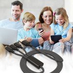 Wholesale 3-in-1 2.1A IOS Lighting / Type C / Micro V8V9 Strong Braided Aluminum USB Cable 4FT (Black)